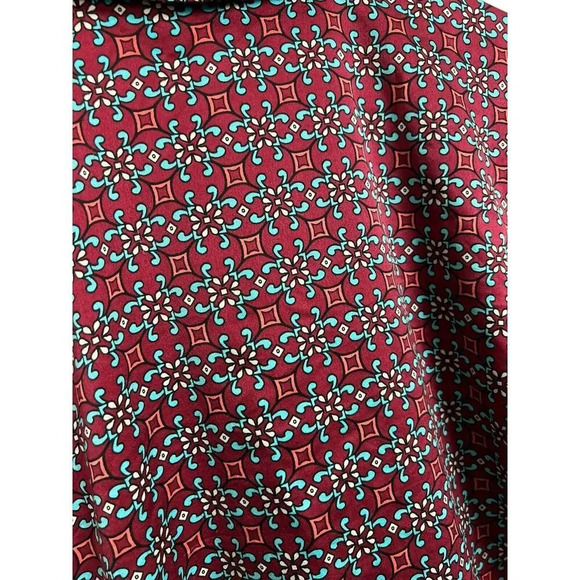 Victoria’s Secret Burgundy Geo Print Button Down Satin Sleep Shirt Size Medium - Picture 7 of 7
